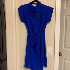 Royal blue sinched waist dress